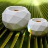 The Craft Of Wandering For The Home 4" X 3" Geodesic White Bamboo Soy Candle