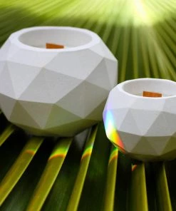 The Craft Of Wandering For The Home 4" X 3" Geodesic White Bamboo Soy Candle