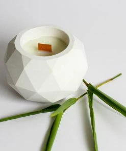 The Craft Of Wandering For The Home 4" X 3" Geodesic White Bamboo Soy Candle