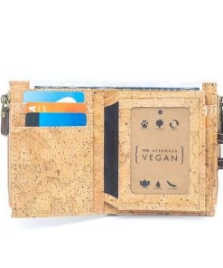 Meninas Bonitas Cork Cork Billfold Wallet With Cut Flap