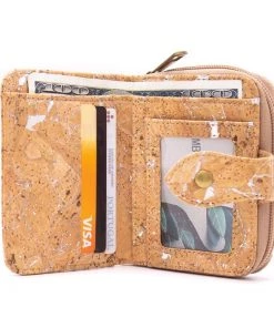 Meninas Bonitas Cork Hats, Bags & Accessories Compact Cork Zipper Wallet