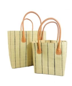 Shebobo Soubic Pinstripes Straw Bag Hats, Bags & Accessories