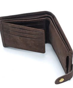 Meninas Bonitas Cork Cork Trifold Wallet With Snap Button Mens Clothing