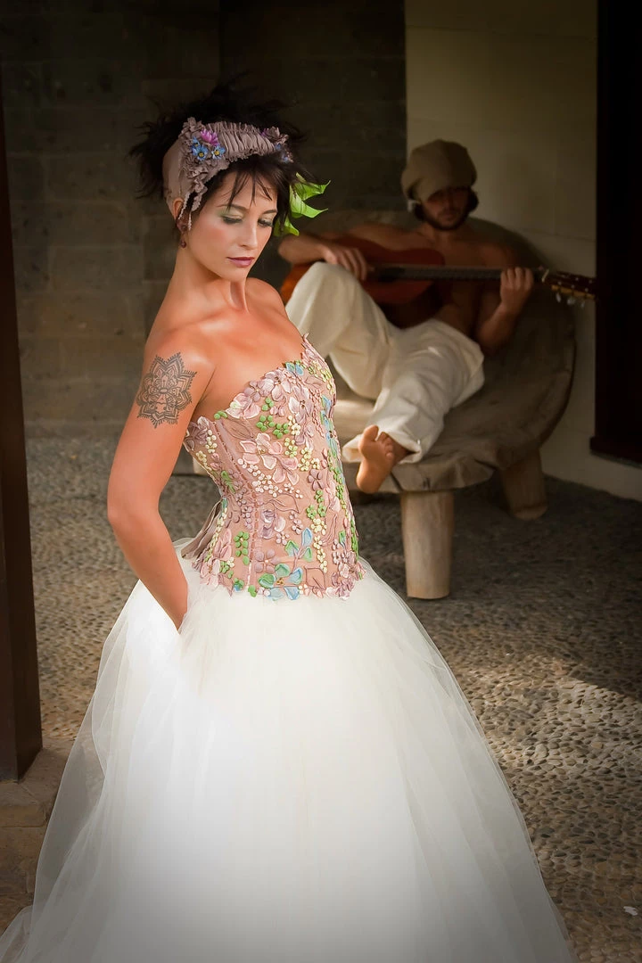 Ema Savahl Wedding Painted Strapless Corset 10 Ema Savahl Wedding Painted Strapless Corset