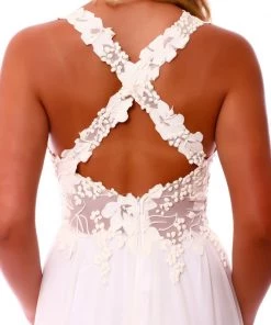Ema Savahl Wedding Criss-Cross Low Back Bridal Dress