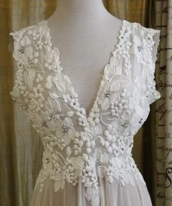 Ema Savahl Low V-Neck Wedding Dress