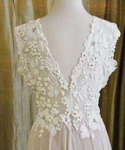 Ema Savahl Low V-Neck Wedding Dress