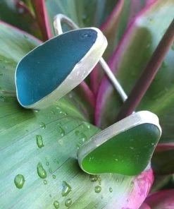 Caitlin Ross-Odom Jewelry Silver Sea Glass Bangle