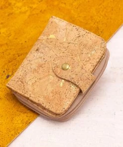 Meninas Bonitas Cork Hats, Bags & Accessories Compact Cork Zipper Wallet