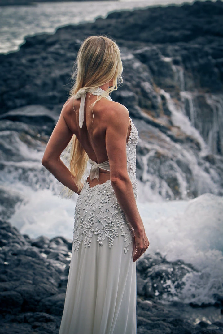 Ema Savahl Halter, Low Back Wedding Dress 3 Ema Savahl Halter, Low Back Wedding Dress