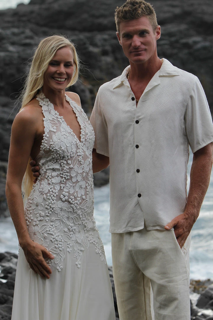 Ema Savahl Halter, Low Back Wedding Dress 4 Ema Savahl Halter, Low Back Wedding Dress