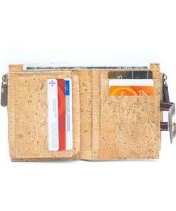 Meninas Bonitas Cork Cork Billfold Wallet With Cut Flap