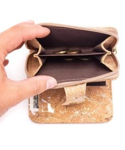 Meninas Bonitas Cork Hats, Bags & Accessories Compact Cork Zipper Wallet