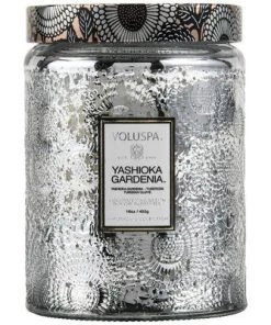 Voluspa Large Embossed Glass Jar Candle 9 Voluspa Large Embossed Glass Jar Candle