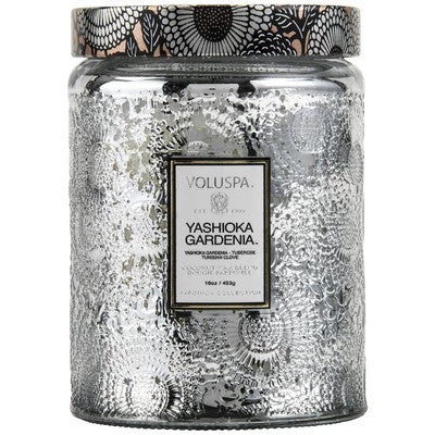 Voluspa Large Embossed Glass Jar Candle 5 Voluspa Large Embossed Glass Jar Candle