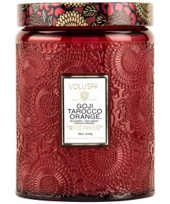 Voluspa Large Embossed Glass Jar Candle