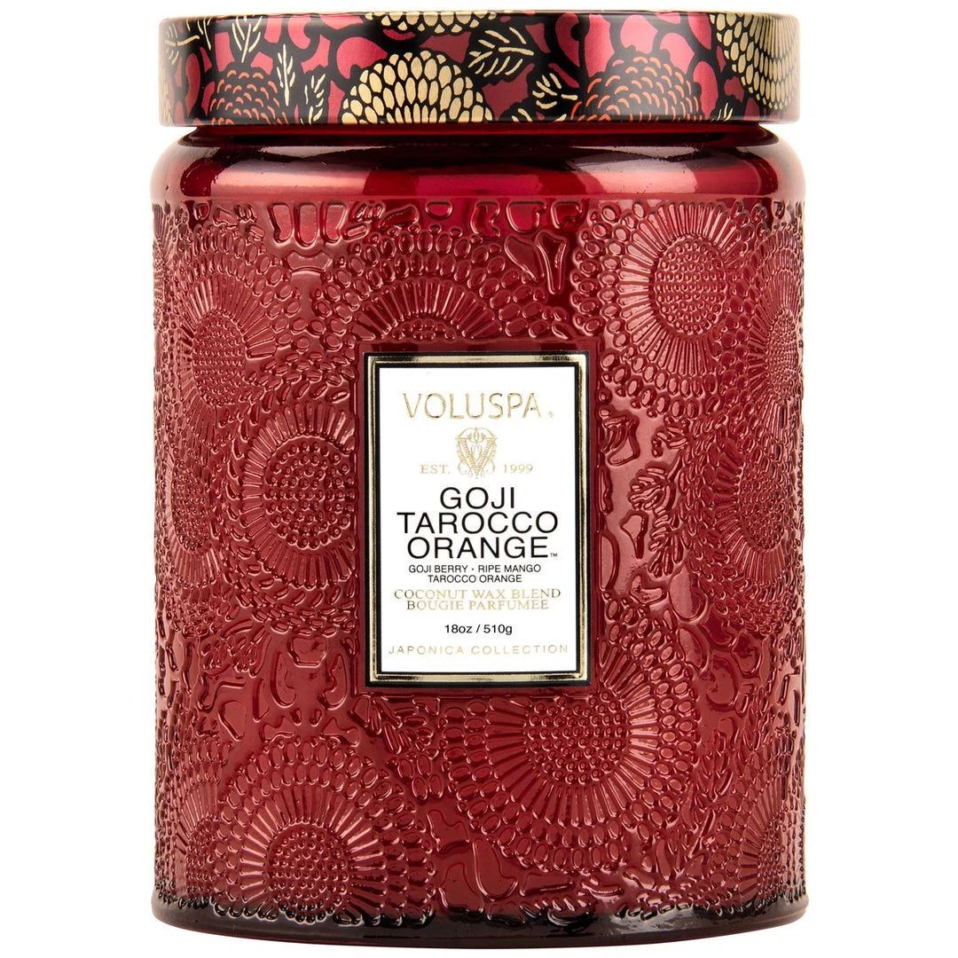 Voluspa Large Embossed Glass Jar Candle 3 Voluspa Large Embossed Glass Jar Candle
