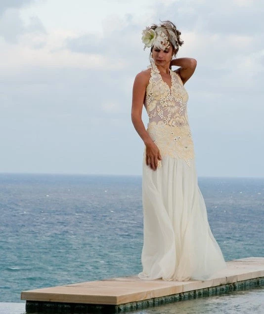 Ema Savahl Halter, Low Back Wedding Dress 6 Ema Savahl Halter, Low Back Wedding Dress