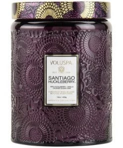 Voluspa Large Embossed Glass Jar Candle