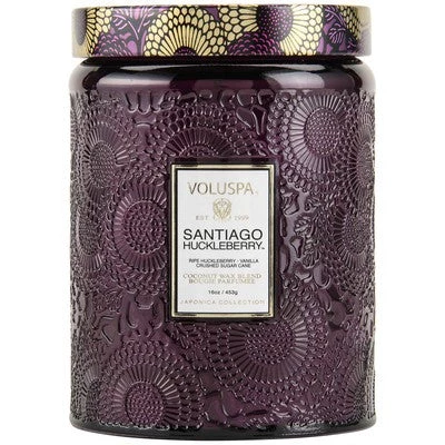 Voluspa Large Embossed Glass Jar Candle 4 Voluspa Large Embossed Glass Jar Candle