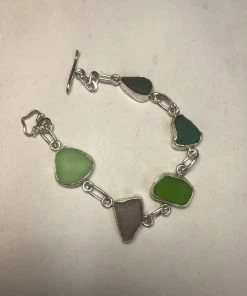 Caitlin Ross-Odom Sea Glass Link Bracelet - Sterling Silver Jewelry