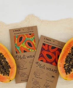 Meli Wraps For The Home Bees Wax Food Wraps - 3 Pack 35 Meli Wraps For The Home Bees Wax Food Wraps - 3 Pack