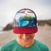 Art And Surf Art On Trucker Hat Mens Clothing
