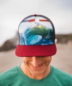 Art And Surf Art On Trucker Hat Mens Clothing