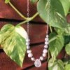 Grasshopper & Cricket Pink Pearl/Quartz Drop Necklace Jewelry