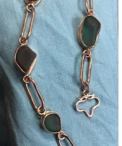 Caitlin Ross-Odom Sea Glass Link Bracelet - 14kGF Jewelry