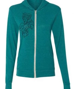 Revival Ink Tops Monstera Green Hoodie