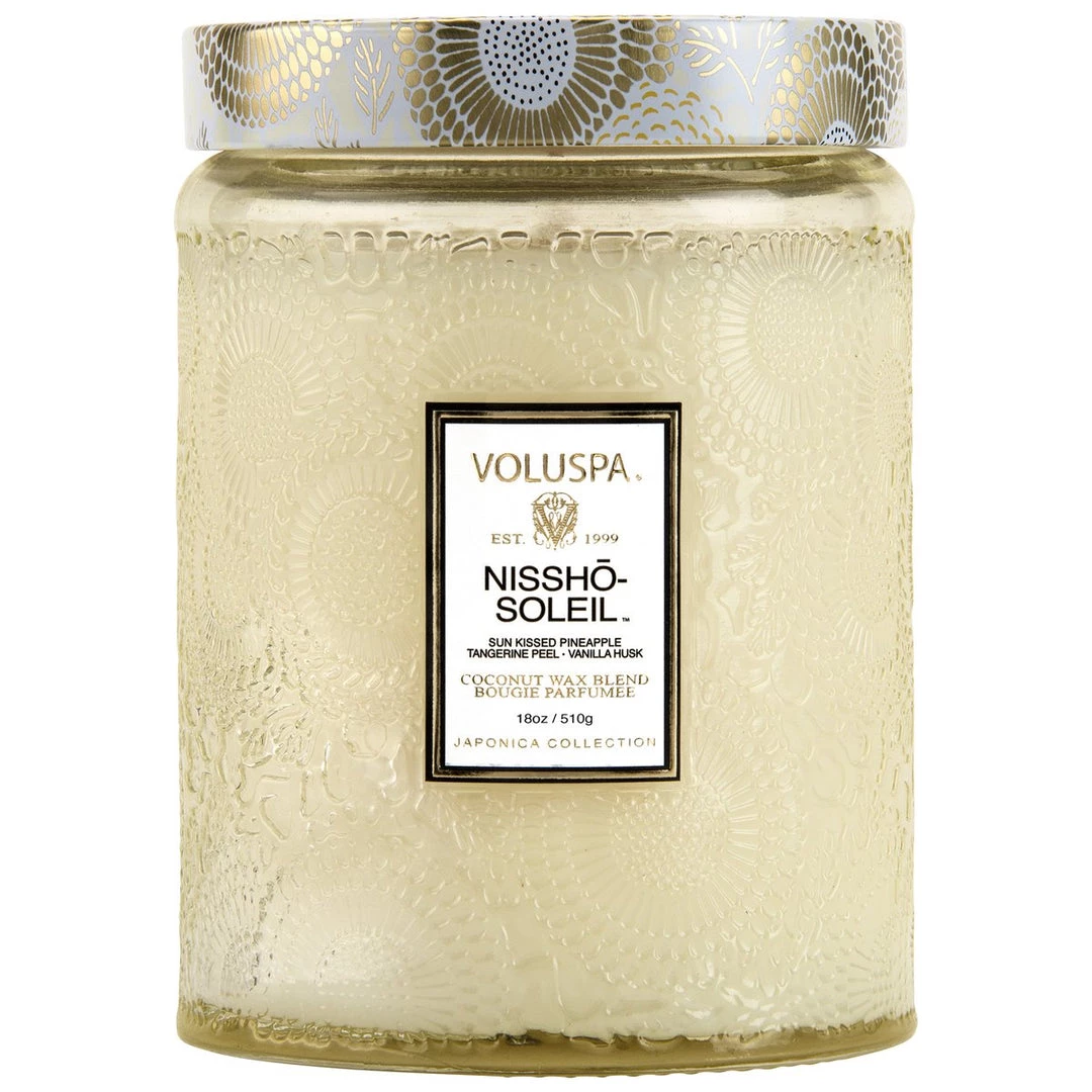 Voluspa Large Embossed Glass Jar Candle 7 Voluspa Large Embossed Glass Jar Candle