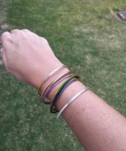 Rooster Moon Co Jewelry Leather Bangle W/ Gold Bead