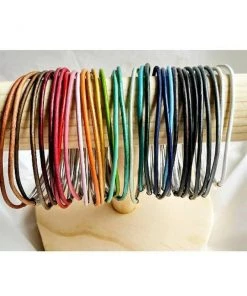 Rooster Moon Co Jewelry Leather Bangle W/ Gold Bead